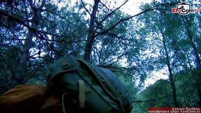 Dirty punk girl with tiny tits likes fucking outdoor in the woods