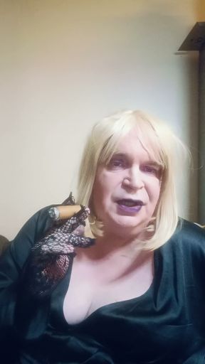 BBW TV smoking a fat cigar and welcoming you to her new channel.