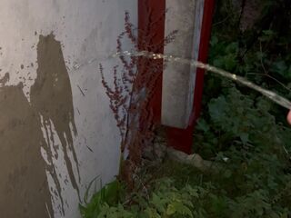 Pee art on a wall