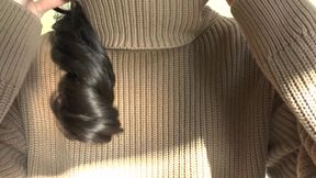 Cum on My Sweater! Lady Victoria Valente in a Thick Turtleneck Sweater