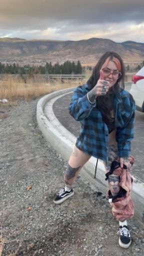 Public hot girl standing up to piss