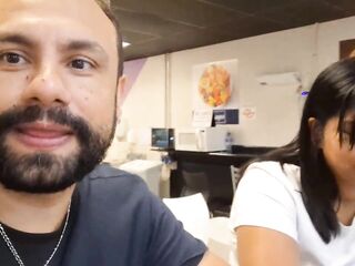 Doxy Square: Undressed Brunette hair, Sexy Snatch and Milk in Throat in Public!