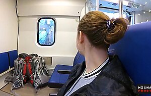 Real public blowjob in the train | pov oral creampie by mihanika69 and michaelfrost