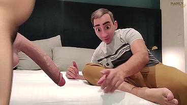Step Gay Dad Series - The Wrong Door - Hotel footjob fiasco!