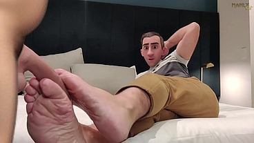 Step Gay Dad Series - The Wrong Door - Hotel footjob fiasco!