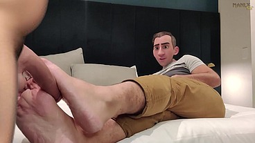 Step Gay Dad Series - The Wrong Door - Hotel footjob fiasco!