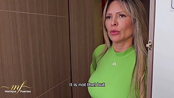 Cuckold hubby's big cock leaves busty MILF Monique Fuentes' mouth full of cum