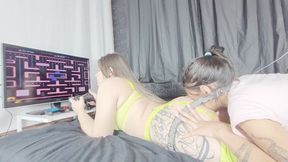 PLAYING VIDEO GAMES AND FARTING IGNORING THE SLAVE STUCK IN MY ASS - BY ISABELITA - CLIP 2