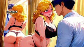 Married French Blonde MILF Seduced in Fitting Room - Ai Animation