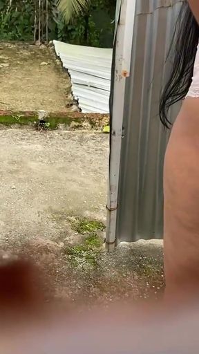 Powerful moment from "Camera records WOMAN in beach dressing room without realizing it (LATINA VOLUPTUOSA)"