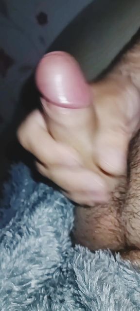 Jerking off before going to bed.