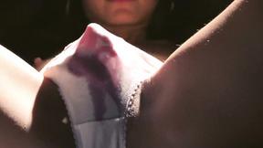 ”White cotton panties soaked as she rubs her hairy beaver to orgasm”