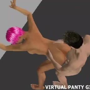 3d virtual stripper gets naked and dances on stage