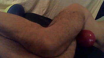 sub hole opens legs, takes the big dildo