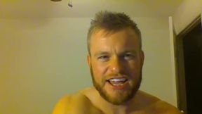 Ryken Bear Naked and Jerking.  Beard, Pierced Nipple