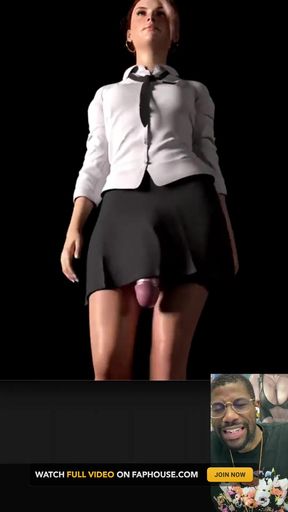 Transgender Office Lady Goes to Work with Her Thicc Cock Out