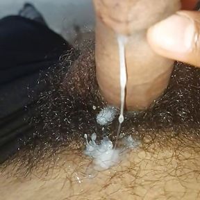 Beutiful clean cock masterbation sperm out