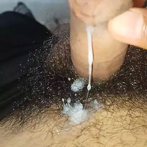 Beutiful clean cock masterbation sperm out