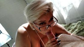 my mature bitch wife with a naked pussy, riding on my dick and with my dick in her mouth...)) (full version)