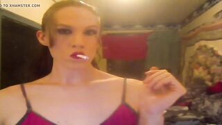 Watch this hot blonde slut in lingerie get off on her webcam solo show