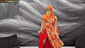 Busty Arab babe riding lover in POV