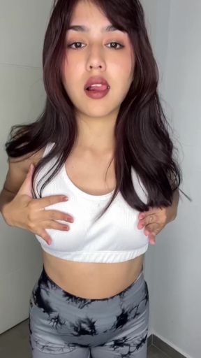 Female Onlyfans Model in Sports Bra and Leggings