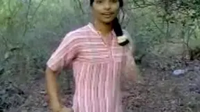 Hard Indian nipples and hairy pussy recorded in park