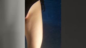 Tranny Girl with Plug in Her Ass While Bathing in Thermal Bath! Secret Wanking!!