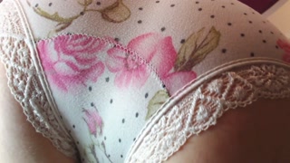 Sexy babe panties try on cameltoe close-up tease big ass