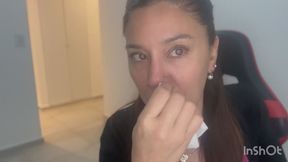 Between pauses and sounds from my nose