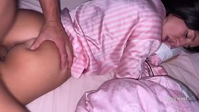 Woke up my petite stepsister and fucked her little pussy.