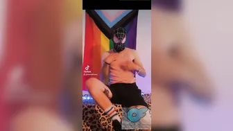 Skinny Twink in Latex and Leather Corset Gets Dominated