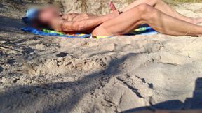 Public masturbation on the beach