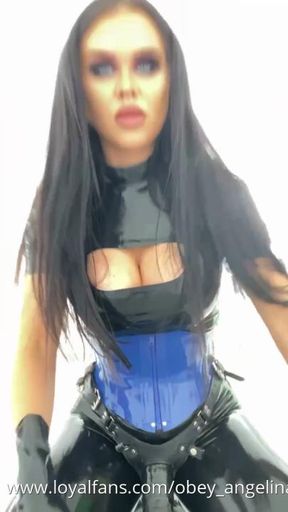 All in Latex Strap On JOI