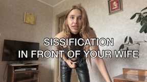 Girl with dick uses ur asshole in front of your wife