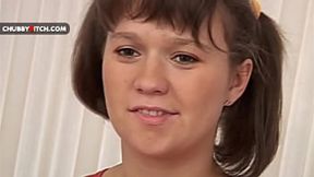 Thick young slit stuffed with solid pole