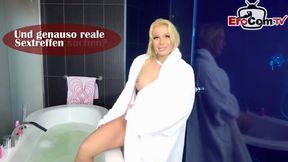 German mature milf with big tits pick up a teen 18+ for first time lesbian blind date pov