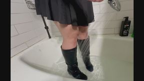 Black Knee Boots Wet!