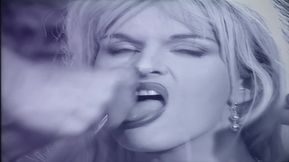 Cuckold during an orgy finds his masked wife getting her ass broken in double penetration