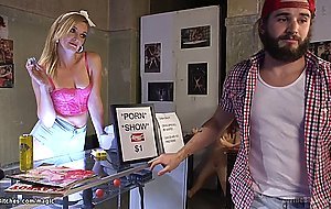 Porn shop owner binds and fucks trucker