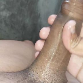 My desi big cock is Washing on the bathroom