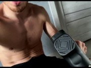 Male Massage happy ending! Cumming with no hands! Massive cumshot! Male orgasm in convulsions!