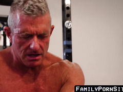 FamilyPornSite.com - Hunk Matthew Figata shoves his dick deep inside stepson Dakota Lovell's tight ass