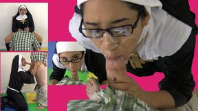 Nun eRica gets a nasty facial!