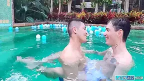 Take Turns To Fuck Each Other By The Pool As Axel Watches The Hot Min - James Vip And Axxl Mart