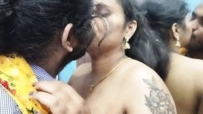 Kerala girl half saree removal and boobs suck hot romance