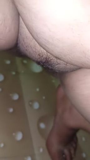 Hot cum with hot piss coming out from her tight pussy