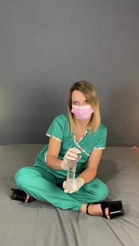 You want to come into the office.take off your pants and I'll take care of your cock with my gloved
