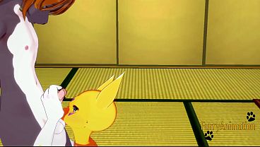 Digimon Furry Hentai - Taomon &amp_ Grey Fox boobjob, handjob, blowjob and fucked 1/2 - Yiff Manga Anime Japanese Porn