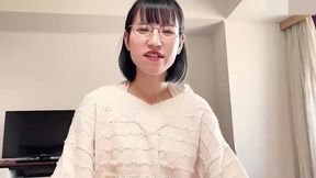 japanese brunette beauty. slender amateur wife, glasses, blowjob and cum in mouth, shaved pussy sex. uncensored, asian, hentai